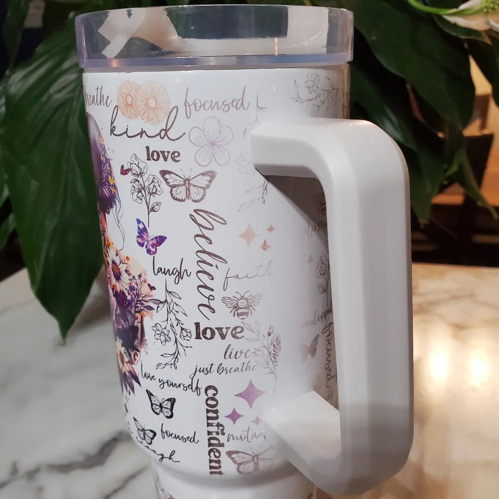 You Are Enough Motivational 40oz Traveler Tumbler